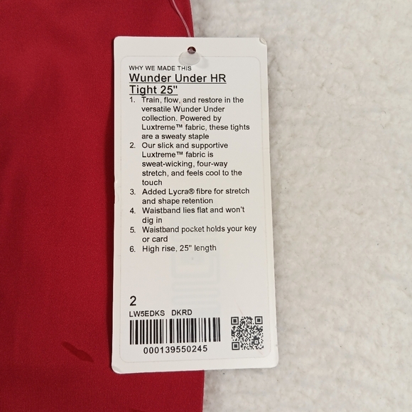 Lululemon Leggings Womens 2 Red Lunar New Year Wunder Under 25” Tiger Stripe NWT - Picture 3 of 12